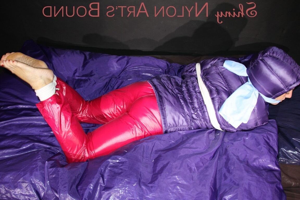 16P Sophie being tied, gagged and hooded with ropes and a clothgag wearing a sexy