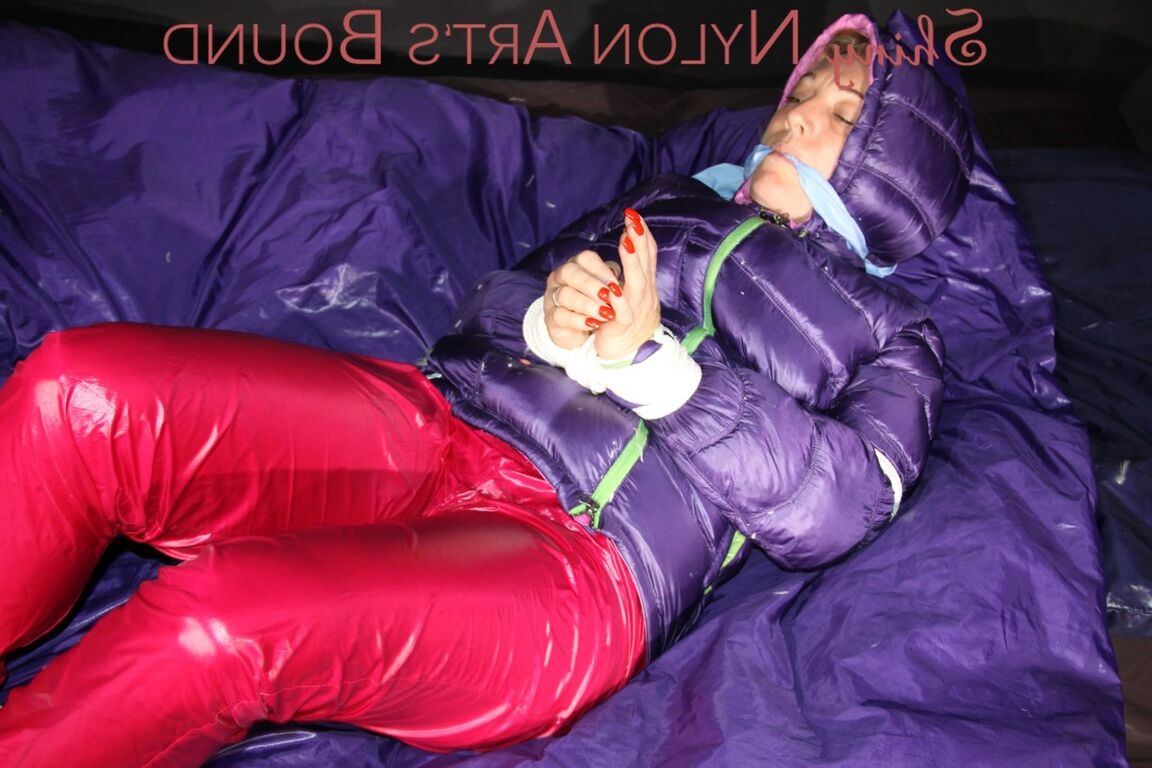 16P Sophie being tied, gagged and hooded with ropes and a clothgag wearing a sexy