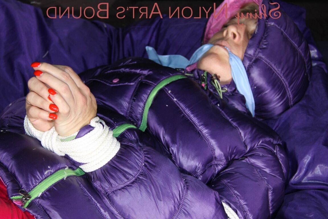 16P Sophie being tied, gagged and hooded with ropes and a clothgag wearing a sexy