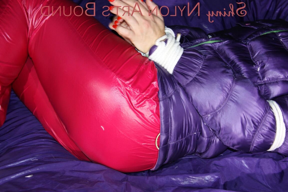 16P Sophie being tied, gagged and hooded with ropes and a clothgag wearing a sexy