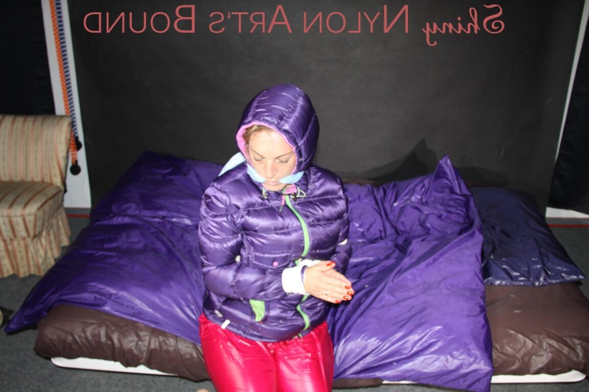 16P Sophie being tied, gagged and hooded with ropes and a clothgag wearing a sexy