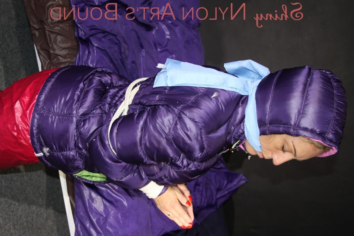 16P Sophie being tied, gagged and hooded with ropes and a clothgag wearing a sexy