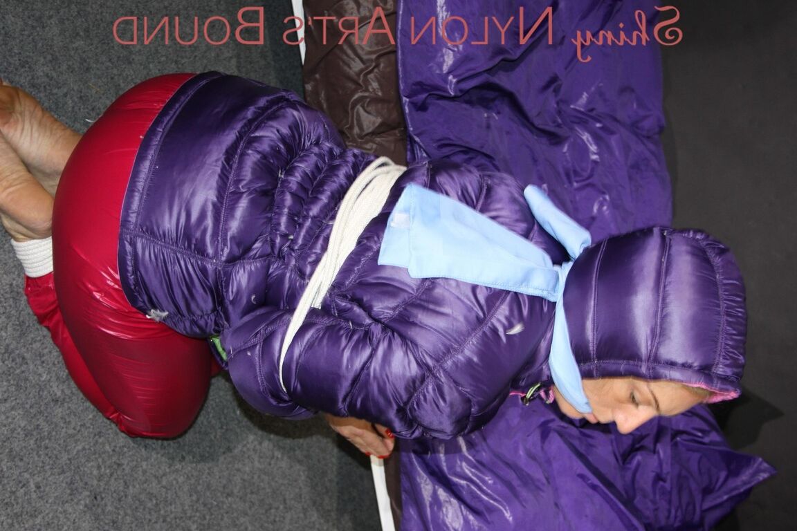 16P Sophie being tied, gagged and hooded with ropes and a clothgag wearing a sexy