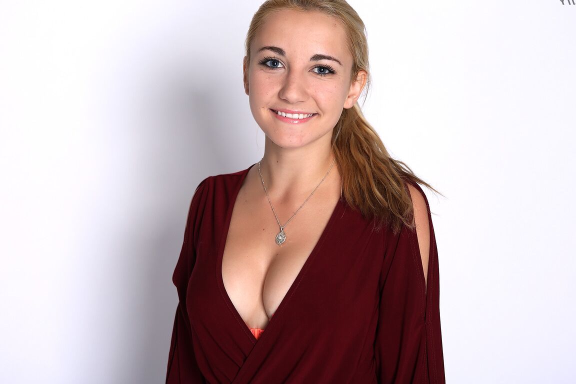 17P First timer Jade Amber bares her natural tits while stripping to her undrwear