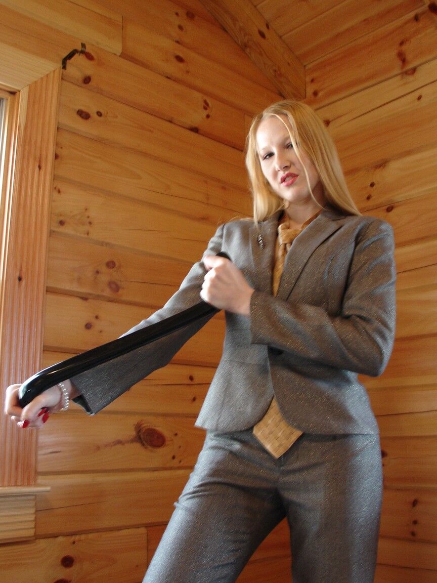 21P Badass femdom Juliet makes her old slave swallow a giant plastic dick