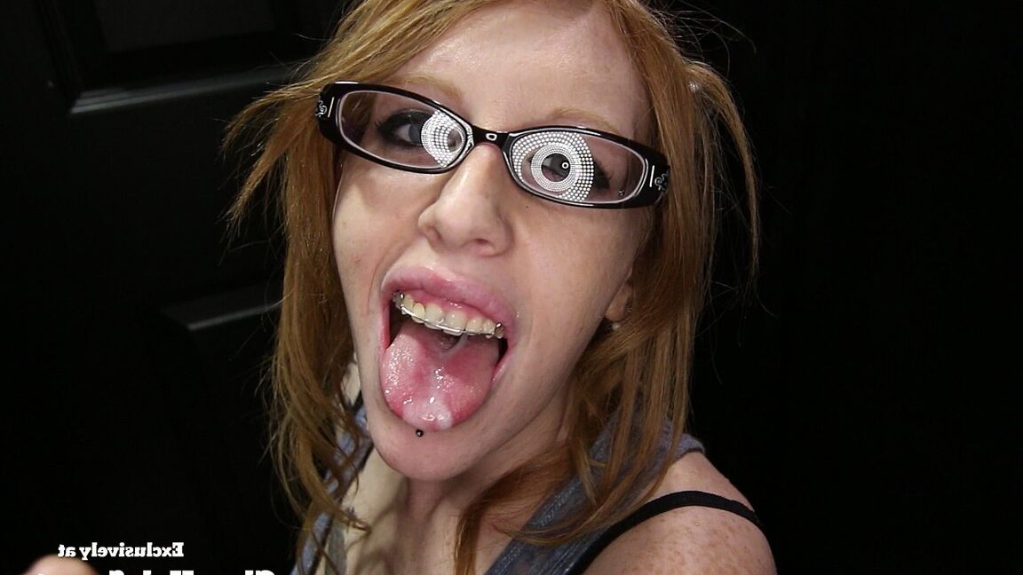 19P Nerdy slut Athamae sucks off and swallows 15 cocks  at a gloryhole