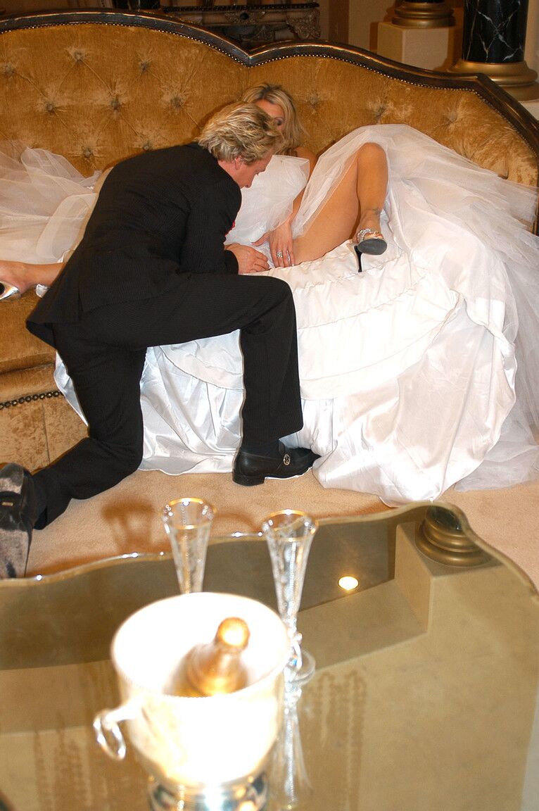 21P Foxy bride Kendall Brooks enjoys a hard fuck after drinking wedding champagne