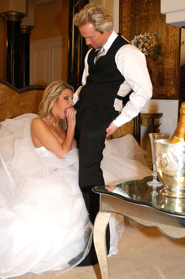 21P Foxy bride Kendall Brooks enjoys a hard fuck after drinking wedding champagne