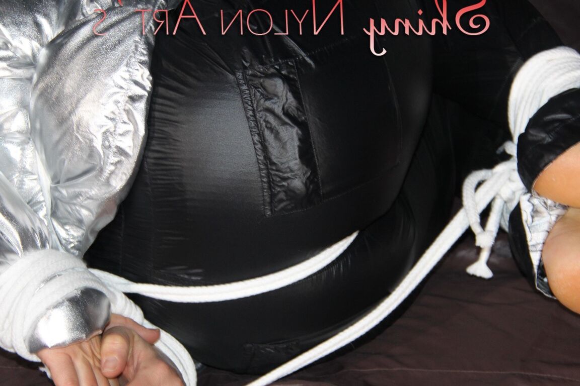 16P Watching sexy Sandra being tied and gagged on a bed with ropes and a ballgag
