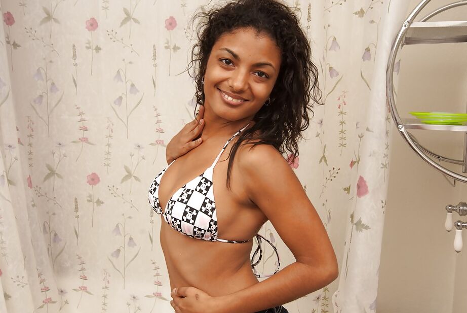 16P Seductive latina babe Neela Sky exposing her petite ass and unshaven twat