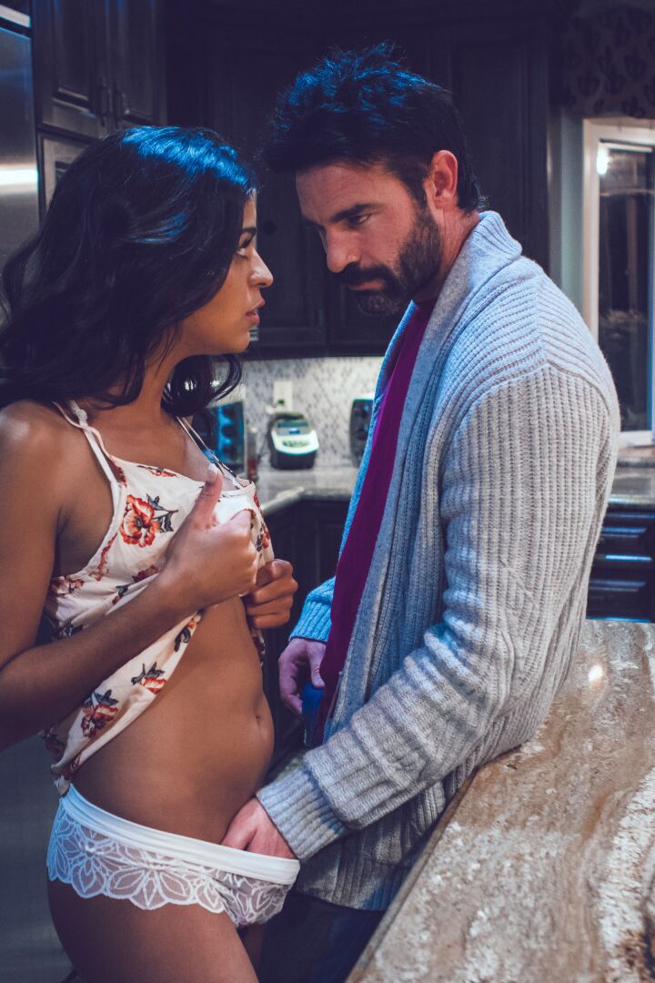 20P Hot Latina couples swap wives during a foursome in the kitchen
