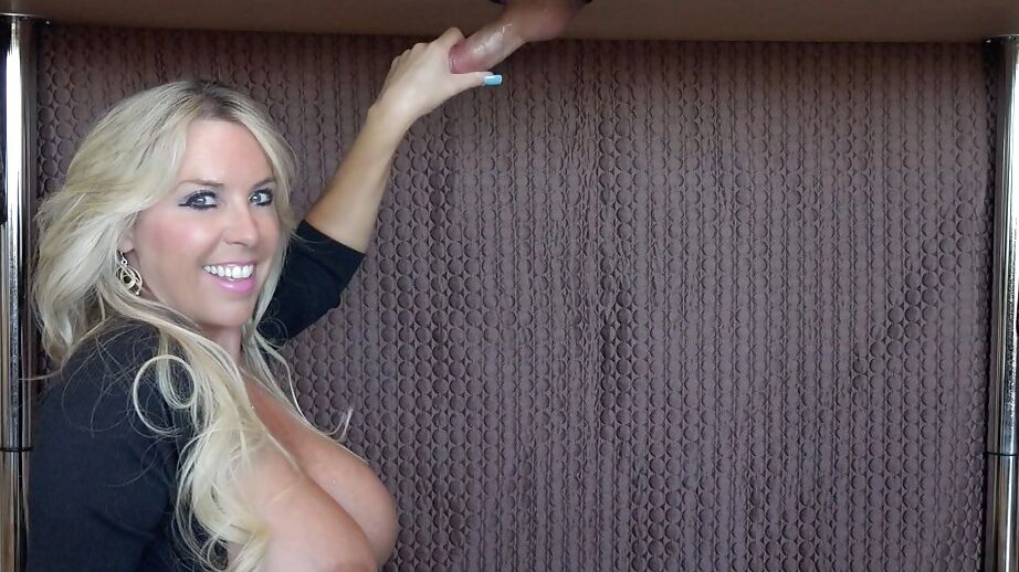 16P Big tit mom Sandra Otterson giving head and handjob at the gloryhole