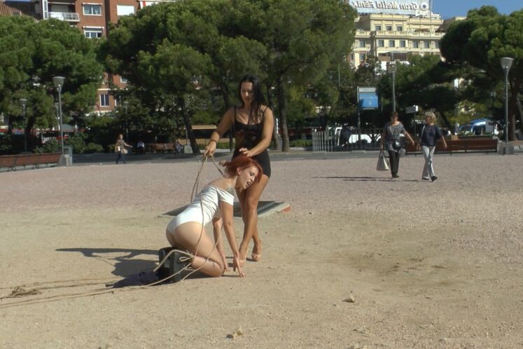 15P Innocent Lilyan Red is shamed around the streets of Madrid