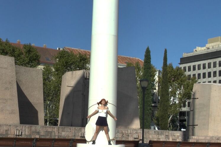 15P Innocent Lilyan Red is shamed around the streets of Madrid