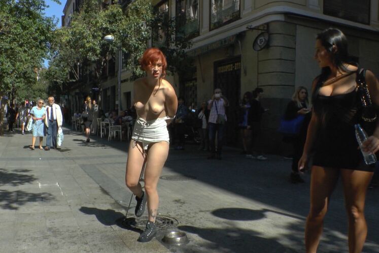 15P Innocent Lilyan Red is shamed around the streets of Madrid