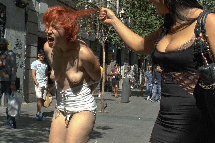 15P Innocent Lilyan Red is shamed around the streets of Madrid