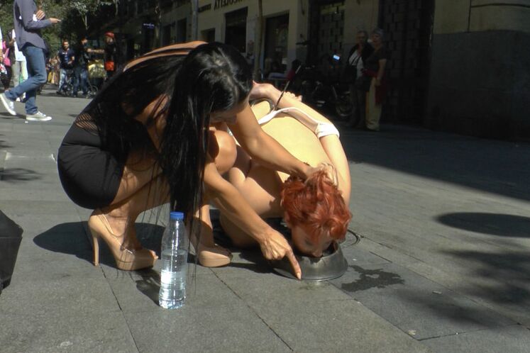 15P Innocent Lilyan Red is shamed around the streets of Madrid