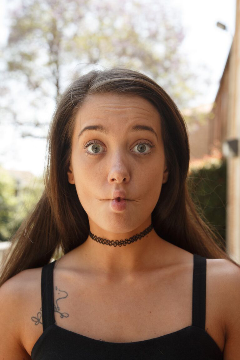 12P Amateur girlfriend Gia Paige flashing her firm tits and round ass in public
