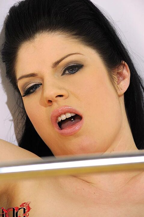 11P White chick Lucia Love pisses herself while affixed to a spreader bar