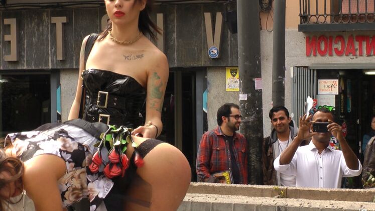 15P The crowd laughs and mocks this horny slut as she is used and ridiculed by the