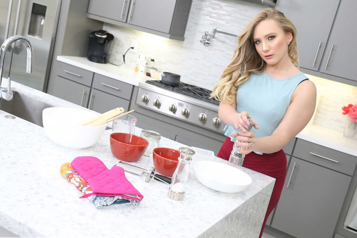 21P Sexy housewife AJ Applegate strips & shows her amazing ass in g-string panties