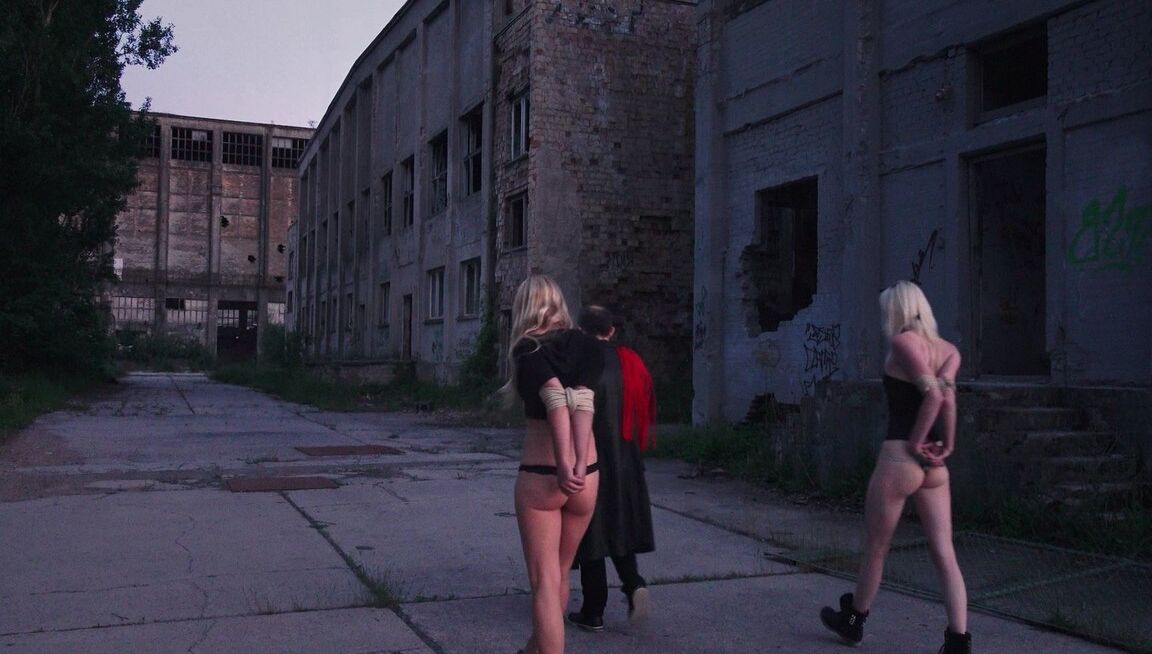 18P Four sex slaves bound to endure painful BDSM torture in abandoned building
