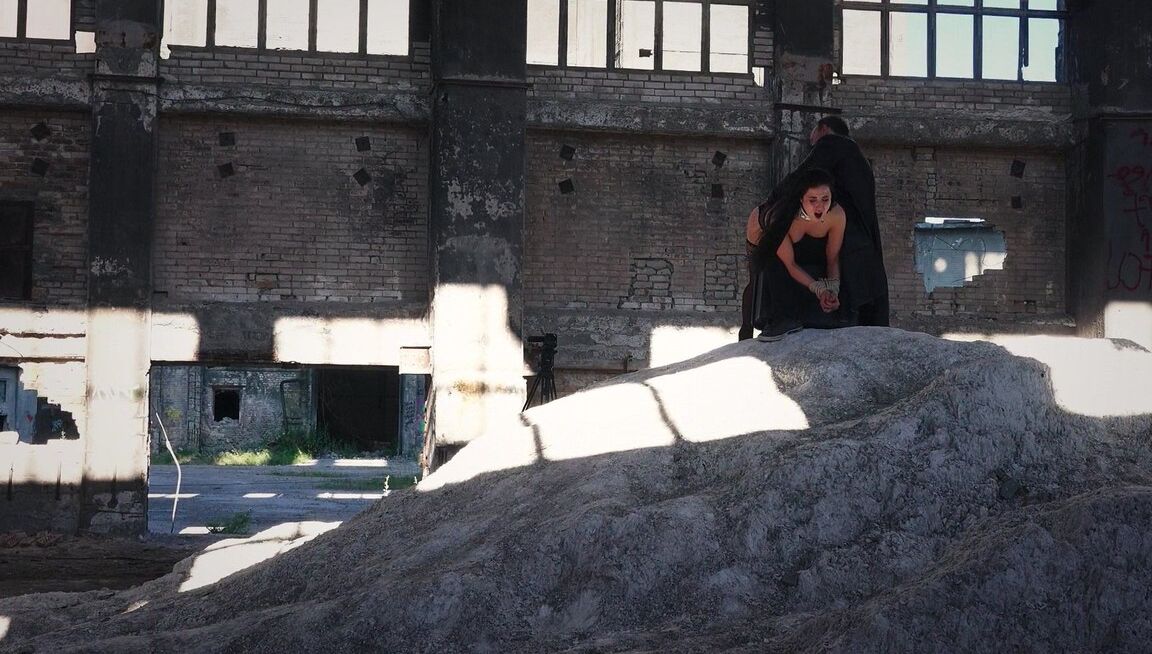 18P Four sex slaves bound to endure painful BDSM torture in abandoned building