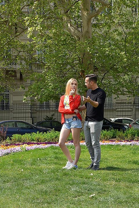12P Blonde teen Alecia Fox bangs a guy she just met in a public park