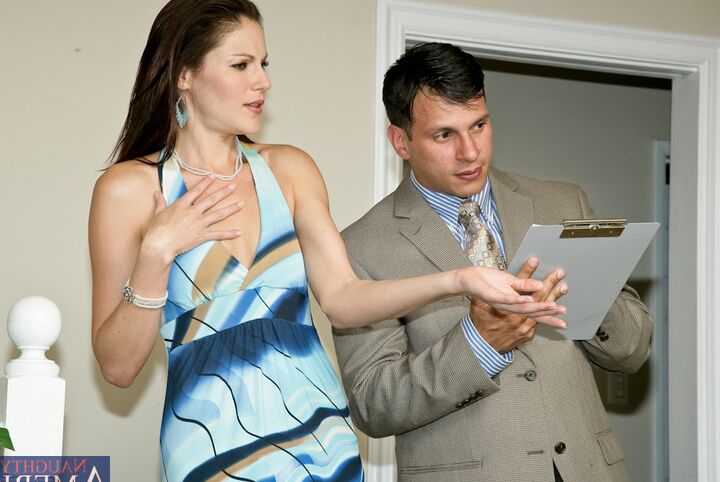 14P Brunette cougar Samantha Ryan seduces and bangs a survey taker