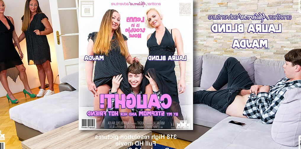 11P Madrasta Majda e sua amiga MILF pegam um toyboy se masturbando