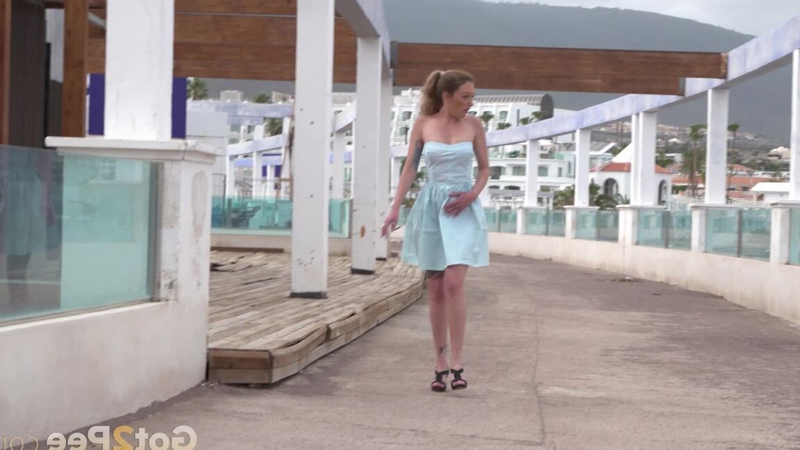 15P Aylin Tattoo squats and pees in public on vacation