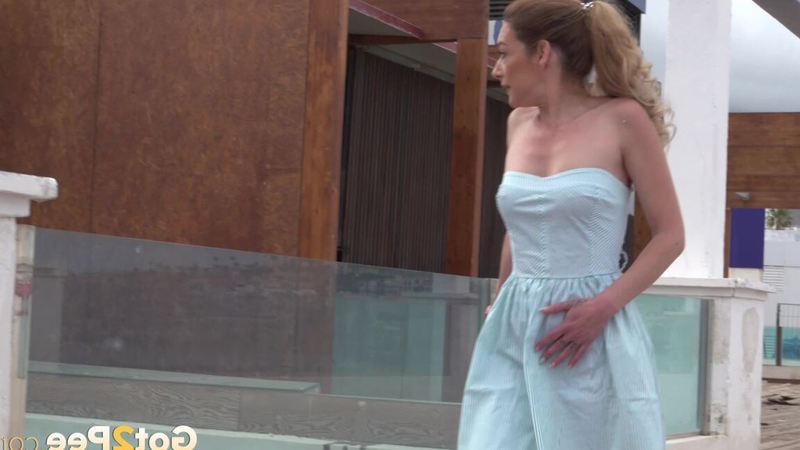 15P Aylin Tattoo squats and pees in public on vacation