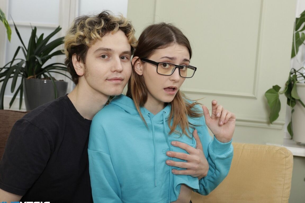 15P This college cutie in sexy eyeglasses doesn't need much time to get so