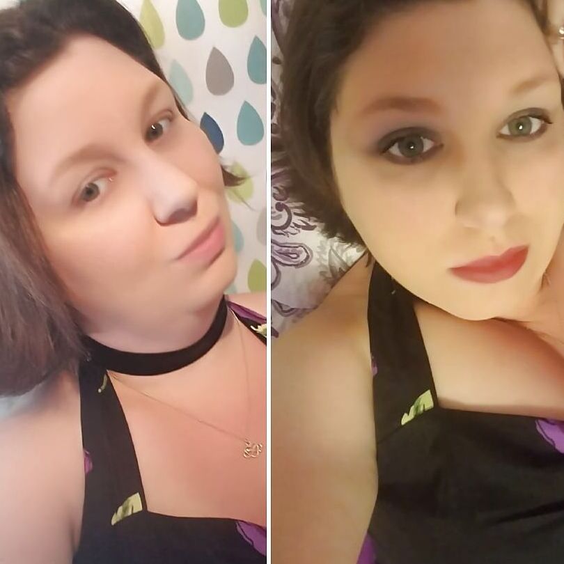 21P Richelle Ryan, une amatrice brune et potelée, exhibe son décolleté chez elle.
