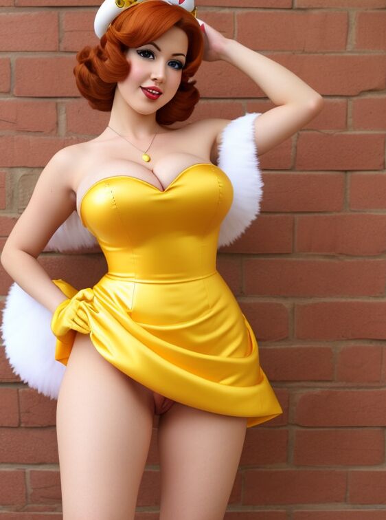 La nena generada por IA de 13P Elsa Crown muestra sus impresionantes tetas al aire libre