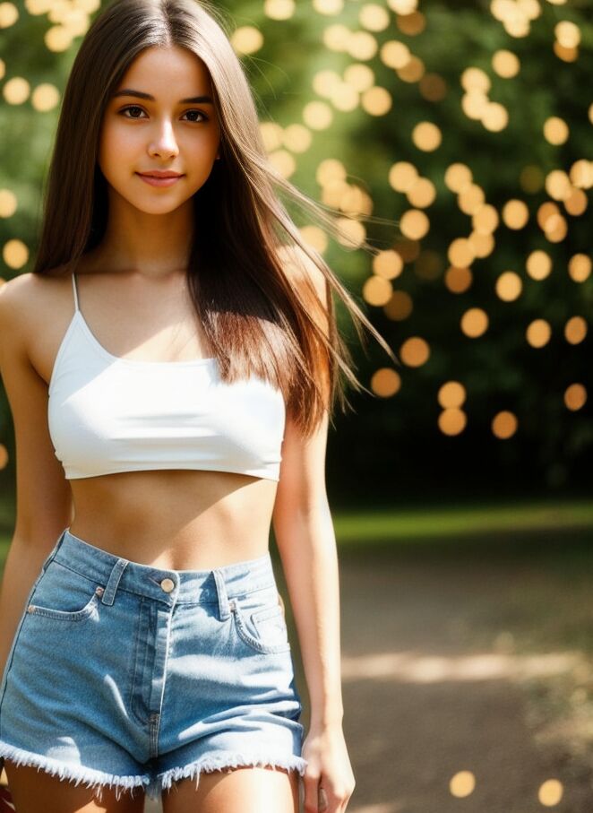 10P Linda gata gerada por IA Maria Hanna mostra seus peitos pequenos