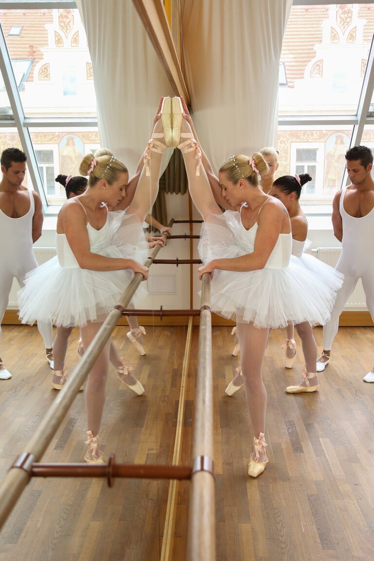 21P Three skinny teen ballerinas show their asses and get fucked by a ballet tutor