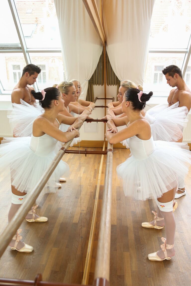 21P Three skinny teen ballerinas show their asses and get fucked by a ballet tutor