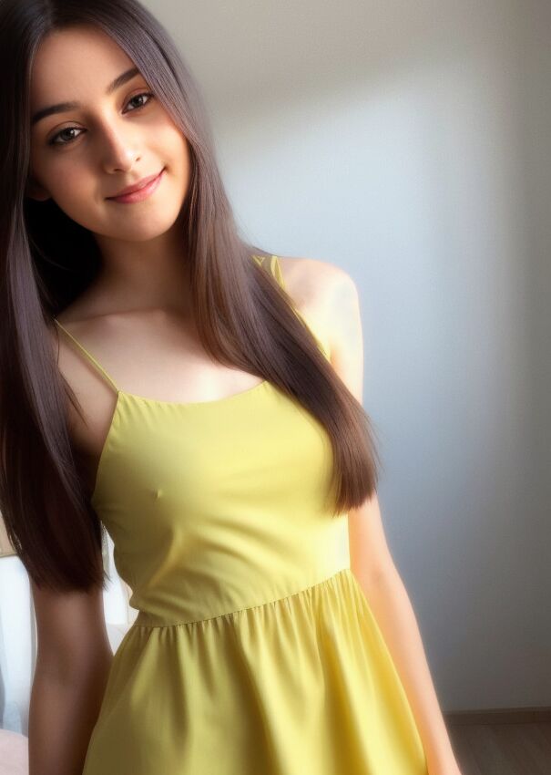 10P La hermosa adolescente generada por IA Ash Baby muestra sus diminutas tetas perfectas