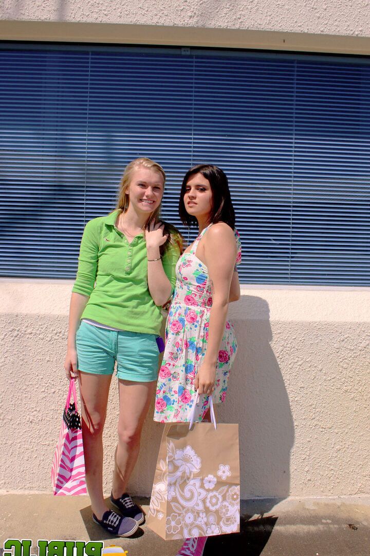 20P Naughty teens Raquel Roper and Jessie Young undress a dude and jack him off