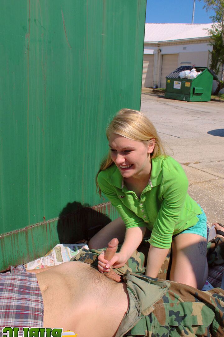 20P Naughty teens Raquel Roper and Jessie Young undress a dude and jack him off