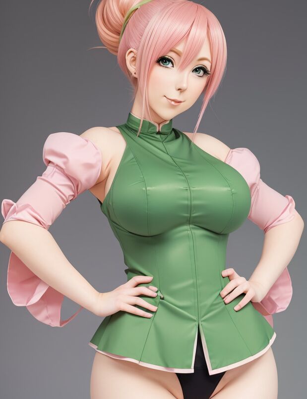 11P Yada, une jeune fille hentai très sexy, enlève son costume et montre ses gros seins