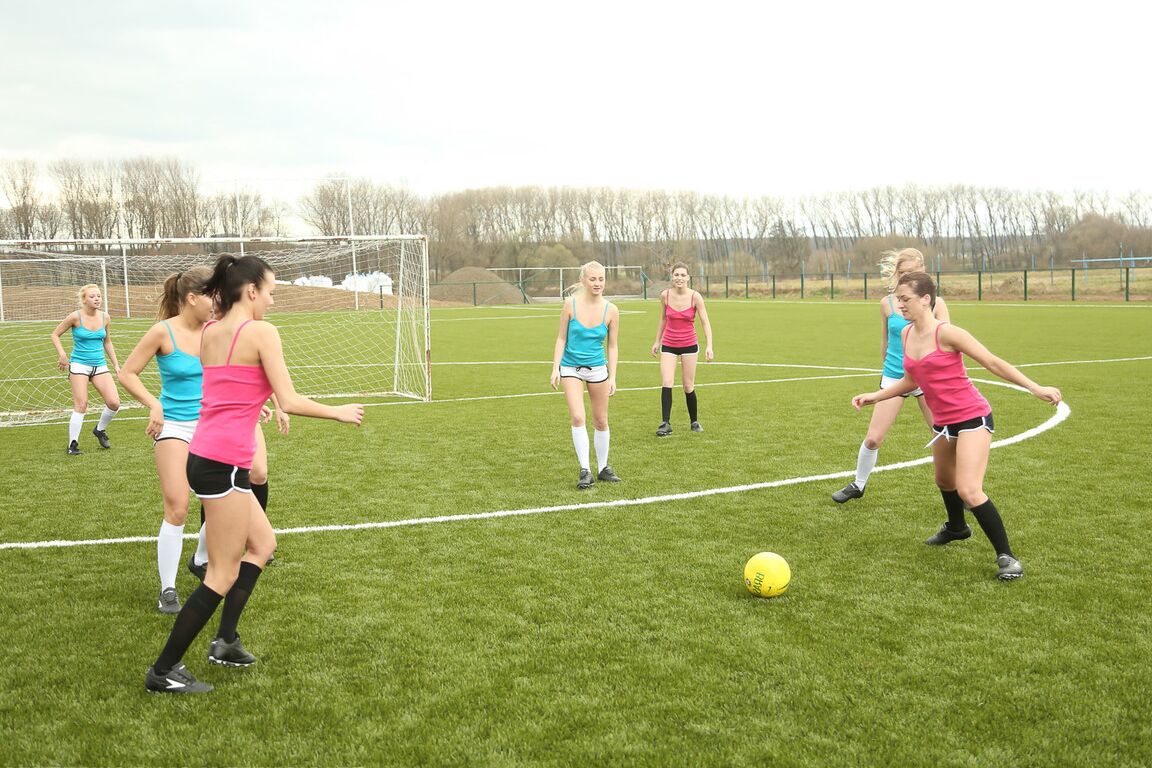 21P Soccer girls show their bodies at the field before lesbian orgy in a shower