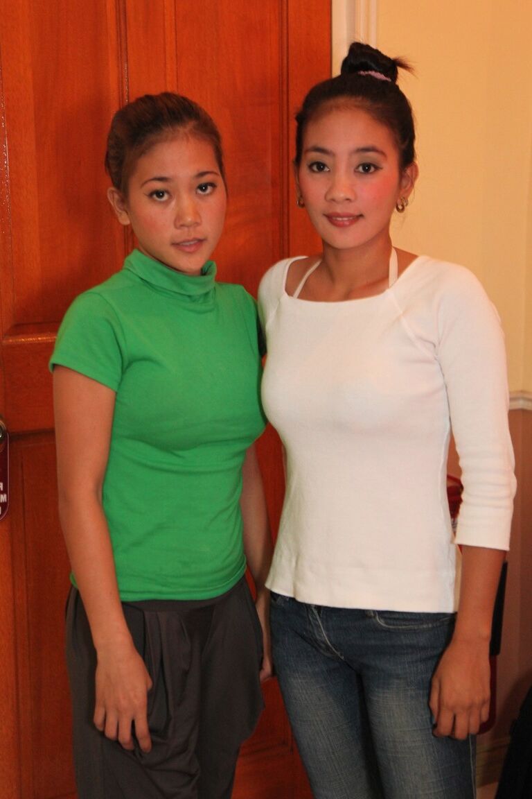 21P Petite Filipina babes April Dizon & May Capangpangan undress & share a dick