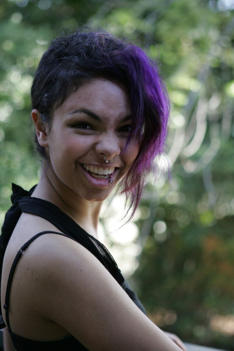 21P Gorgeous purple-haired Emo model Kiki posing in her solo compilation