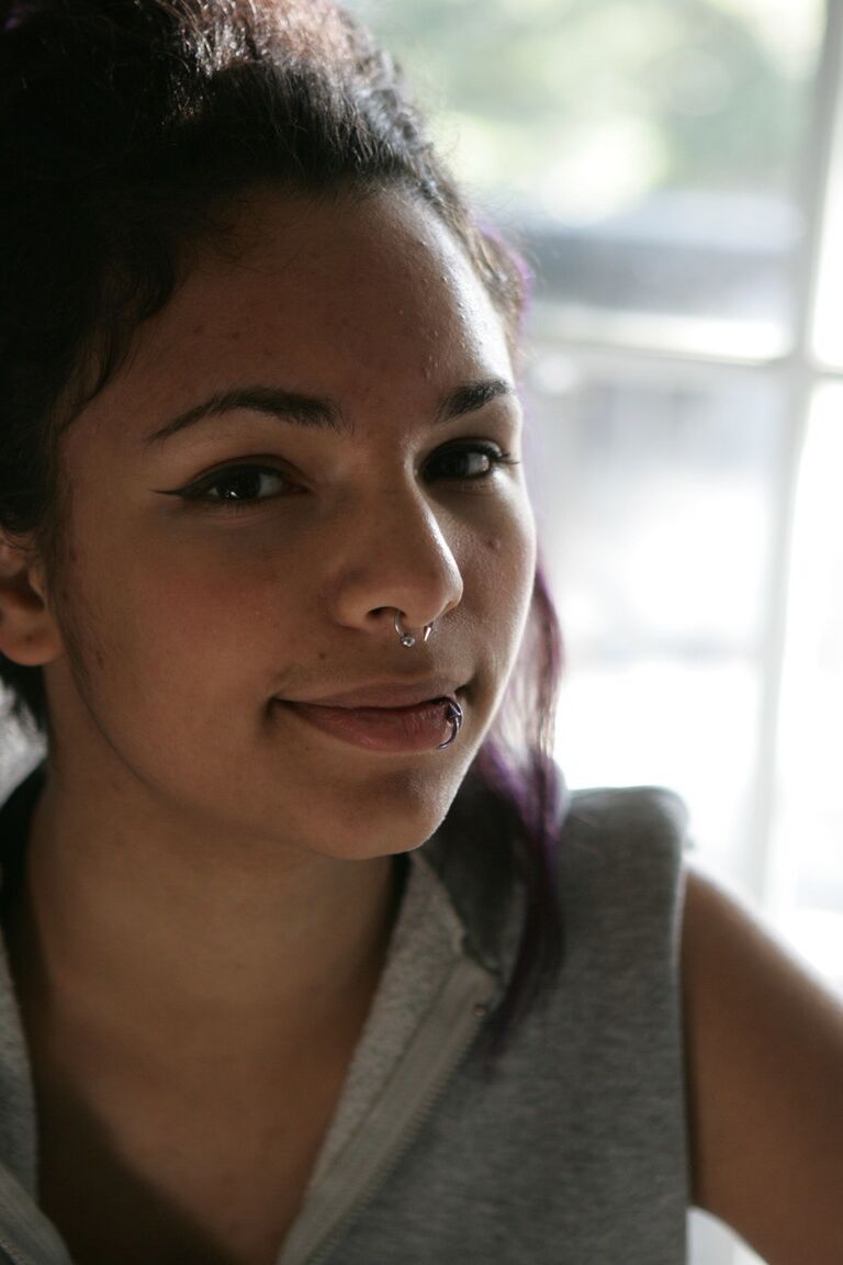 21P Gorgeous purple-haired Emo model Kiki posing in her solo compilation