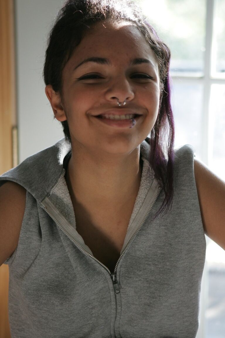 21P Gorgeous purple-haired Emo model Kiki posing in her solo compilation