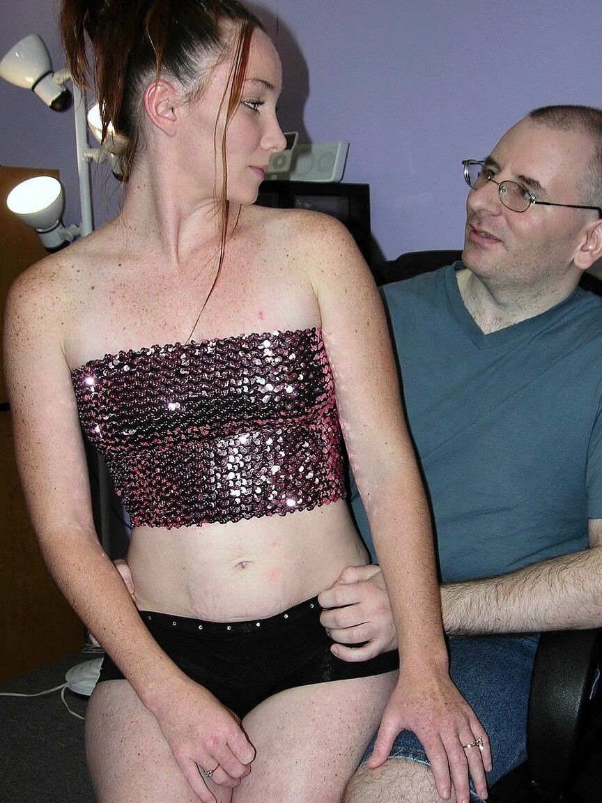 20P Redheaded MILF Navaya gives an epic blowjob to an older dude with glasses