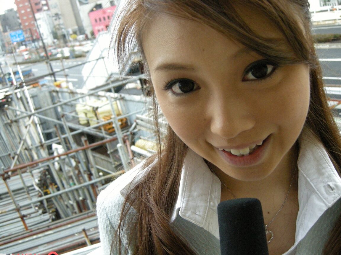 20P Japanese reporter Aiko Hirose getting stripped & toyed while on the job