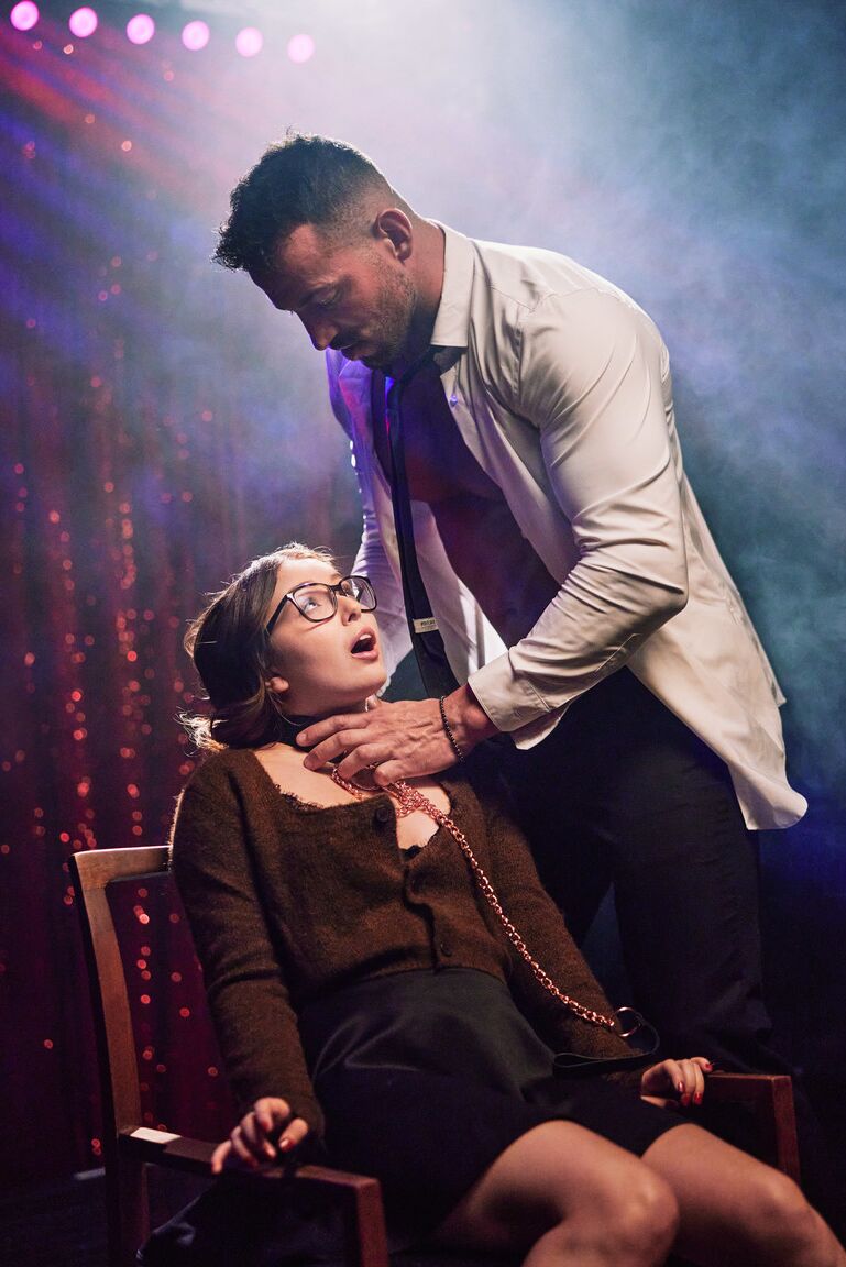 20P Nerdy brunette getting dominated and fucked hard in the theatre